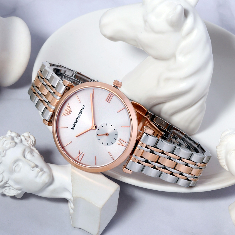 阿玛尼（Emporio Armani)手表 钢制表带商务时尚休闲石英男士腕表 AR1677